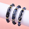 Natural Blue Spot Jasper Beads Stretch Bracelets BJEW-T022-04I-4