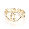 Adjustable Brass Love Knot Cuff Rings RJEW-G104-04-3