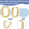 1 Pair 925 Sterling Silver Hoop Earrings EJEW-BBC0001-83G-2