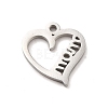 Non-Tarnish Mother's Day Theme 304 Stainless Steel Pendants LS-STAS-E171-03P-03-1
