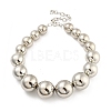 CCB Chunky Bead Ball Iron Chain Necklaces NJEW-K261-04P-2