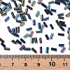 Metallic Colours Glass Bugle Beads SEED-N005-001-D02-4