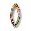 Rack Plating Brass Micro Pave Cubic Zirconia Twister Clasps KK-NH0002-09G-02-1