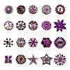 20Pcs Alloy Rhinestone Snap Button BUTT-GO0001-03A-1