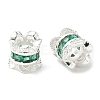 Brass Micro Pave Cubic Zirconia European Beads KK-A254-06S-01-1