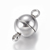 Tarnish Resistant 304 Stainless Steel Magnetic Clasps with Loops STAS-K006-5.5mm-04C-2