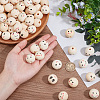 80Pcs 8 Styles Printed Wood European Beads WOOD-AR0001-37-5