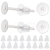 1600Pcs 2 Styles  304 Stainless Steel Flat Round Blank Peg Stud Earring Findings FIND-BBC0003-53B-1