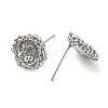 Rhodium Plated 925 Sterling Silver Stud Earring Findings STER-Q192-03P-2