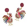Alloy Enamel Dangle Stud Earrings FS-WG6CE38-10-1