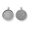 Flat Round Tibetan Style Alloy Pendant Cabochon Settings PALLOY-K109-34AS-RS-2