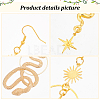 2 Pairs 2 Style Sun & Moon Planet Alloy Dangle Earrings EJEW-AN0002-42-3