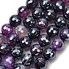 Electroplated Natural Agate Beads Strands G-B191-A07-10mm-10-2