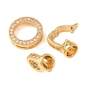 Brass Micro Pave Clear Cubic Zirconia Fold Over Clasps KK-CBA25B2-03G-3