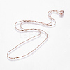Eco-Friendly Rack Plating Brass Chain Necklaces X-MAK-G002-10RG-B-FF-2