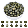 ARRICRAFT Natural Serpentine/Green Lace Stone Beads Strands G-AR0001-46-1