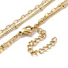Ion Plating 304 Stainless Steel Satellite & Oval Link Chains Double Layer Necklace for Men Women STAS-H165-04G-2