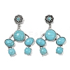 Alloy Synthetic Turquoise Dangle Stud Earrings EJEW-U053-07AS-4