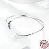 Rhodium Plated 925 Sterling Silver Bangles BJEW-FF0011-07-5