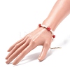 3D Lampwork Strawberry & Shell Pearl Beaded Bracelet for Women BJEW-TA00174-3