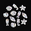 Ocean Theme AB Color Plated Transparent Acrylic Beads TACR-T028-69D-2