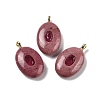 Natural Rhodonite & Cubic Zirconia Pendants X-G-Z076-01G-06-1