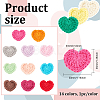 Fingerinspire 14Pcs 14 Colors Heart Handmade Crochet Cotton Appliques AJEW-FG0002-48-2
