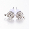 Brass Micro Pave Cubic Zirconia Stud Earring Findings ZIRC-E132-11B-P-1