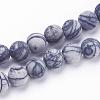 Natural Black Silk Stone/Netstone Beads Strands G-F520-57-10mm-1