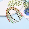 Handmade Frosted Glass Beaded Chains AJEW-JB00841-02-4