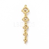 Rack Plating Brass Pave Cubic Zirconia Connector Charms KK-G458-02G-01-2