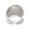 Tartan Brass Wide Open Cuff Rings for Women RJEW-A046-11P-3
