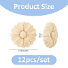 12Pcs Wood Timber Carved Onlay Applique AJEW-FH0007-93A-2