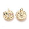 Brass Micro Pave Clear Cubic Zirconia Charms X-KK-F820-22G-2