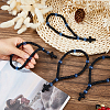 4Pcs Waxed Cord Charm Bracelets BJEW-DC0001-23-3