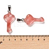 Cherry Quartz Glass Pendants G-M424-01P-03-3