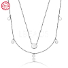 925 Sterling Silver Flat Round Pendant Necklaces for Women NW7727-2-1