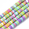 Handmade Polymer Clay Bead Strands X-CLAY-S094-4mm-A04-1