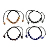 4Pcs 4 Colors Baking Paint Glass Round Beads Braided Bead Bracelets BJEW-JB11974-2
