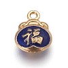 Alloy Enamel Chinese Symbol Pendants ENAM-I013-16-1