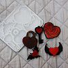 DIY Gothic Style Heart Theme Ornament Silicone Molds DIY-E065-05-1