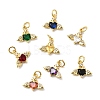 Brass Micro Pave Cubic Zirconia Pendants KK-D009-02G-1