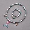 Plastic Imitation Pearl Stretch Bracelets and Necklace Jewelry Sets X-SJEW-JS01053-01-1