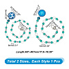 Acrylic Pendant Knitting Row Counter Chains with Random Glass Cabochon HJEW-AB00467-2
