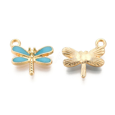 Light Gold Plated Alloy Charms X-ENAM-T009-02B-1