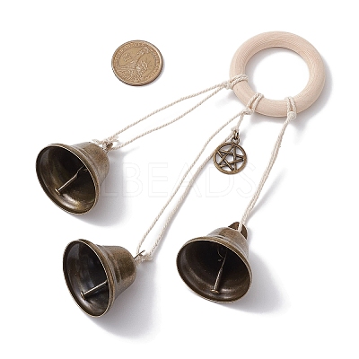 Iron Witch Bells for Door Knob Protection HJEW-JM02252-1