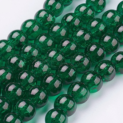 Spray Painted Crackle Glass Beads Strands CCG-Q001-6mm-17-1
