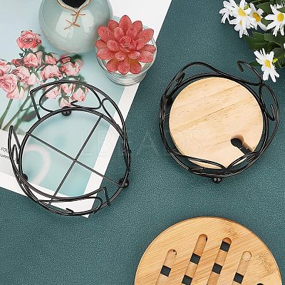 2Pcs 2 Style Iron Cup Mat Frame AJEW-FG0001-43-1