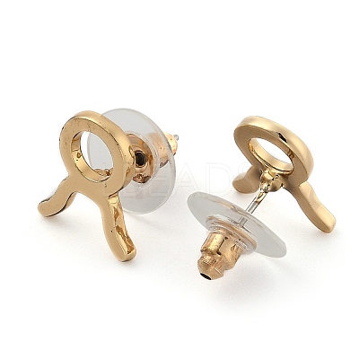 12 Constellation/Zodiac Sign Alloy Stud Earrings EJEW-B025-01G-D-1