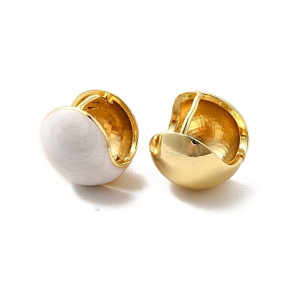 Enamel Round Hoop Earrings EJEW-C054-01G-1
